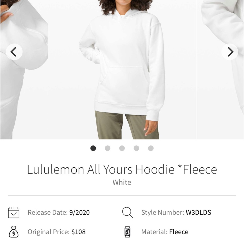Lululemon All Yours Hoodie *Fleece White